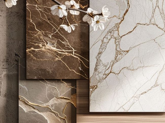 Minimalist interior material board luxury samples composition